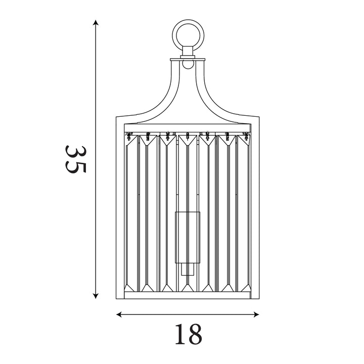Searchlight 8571CC Victoria 1 Light Wall Light Chrome With Crystal Glass