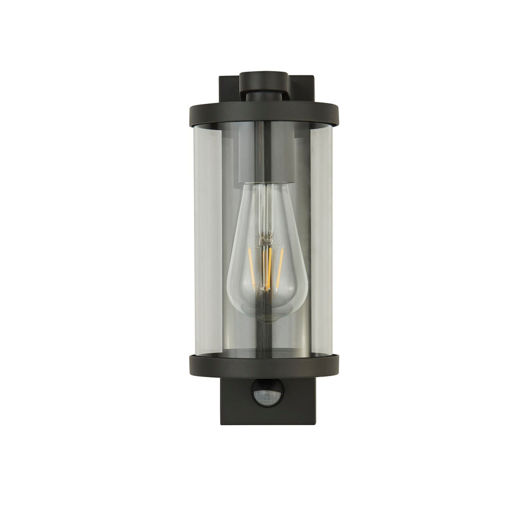 Searchlight 8631BK 1 Light Outdoor Wall/porch Light With PIR Black With Clear Glass