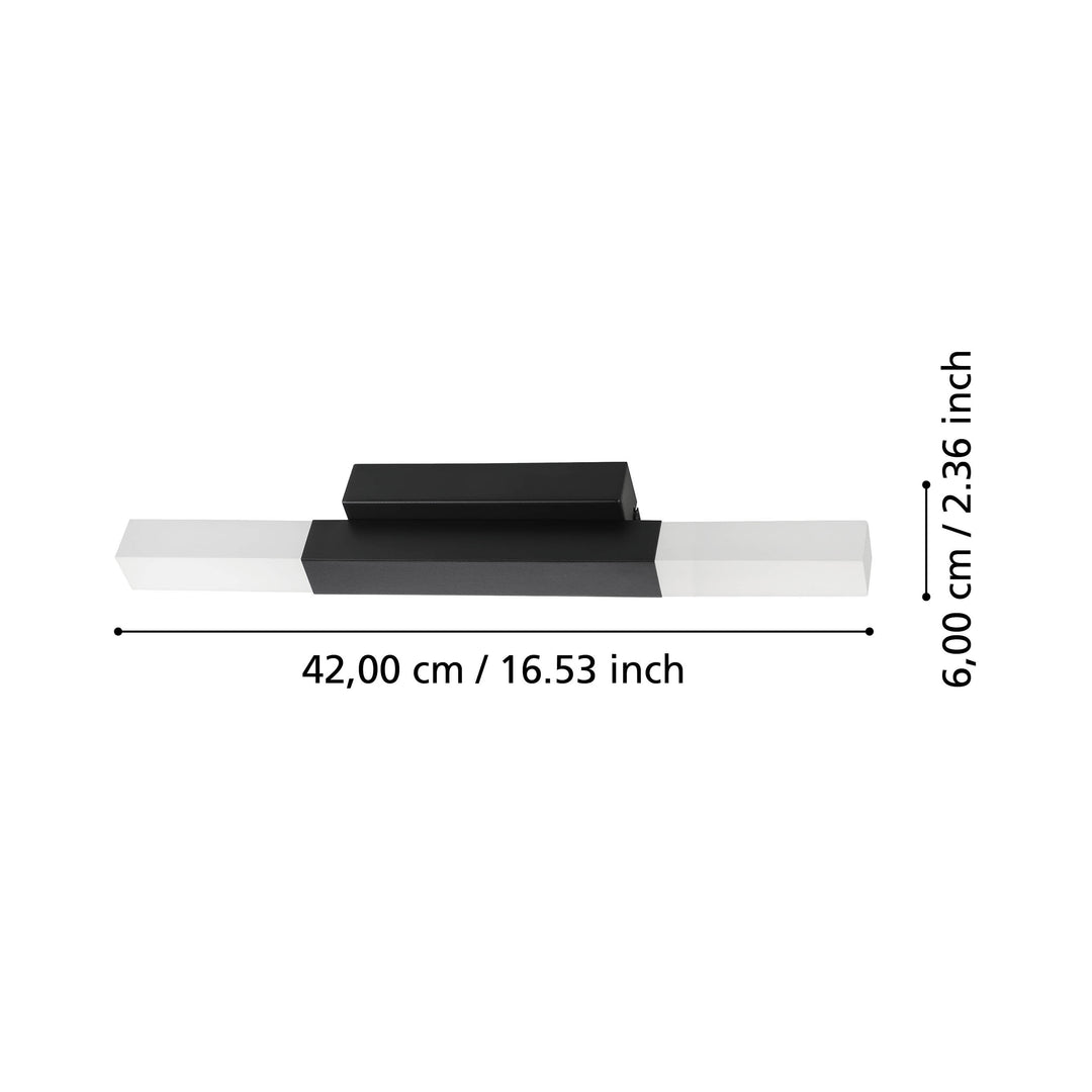 Eglo 900617 Alcudia Metal & Plastic Bathroom Mirror Light Black