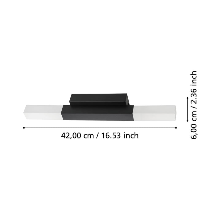 Eglo 900617 Alcudia Metal & Plastic Bathroom Mirror Light Black