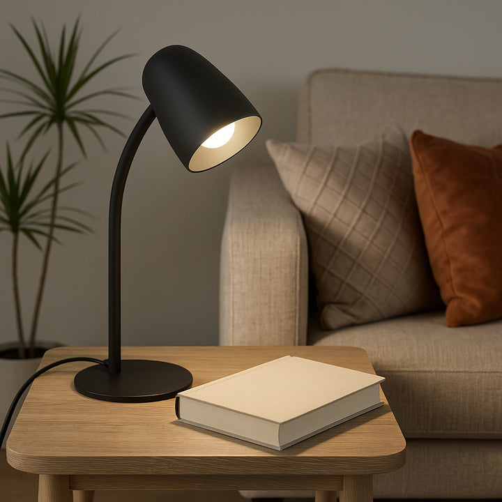 Eglo 901828 Carlo Modern Steel Flexible Desk Lamp Black