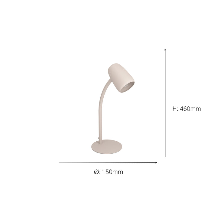 Eglo 901829 Carlo Modern Steel Flexible Desk Lamp Sandy