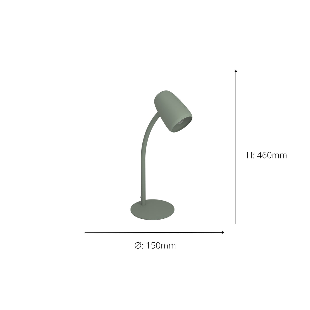 Eglo 901831 Carlo Modern Steel Flexible Desk Lamp Green