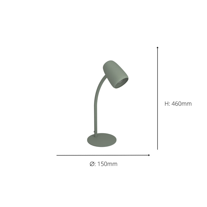Eglo 901831 Carlo Modern Steel Flexible Desk Lamp Green