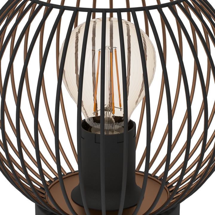 Eglo 901872 Almanzora Black & Copper Wire Modern Steel Table Lamp