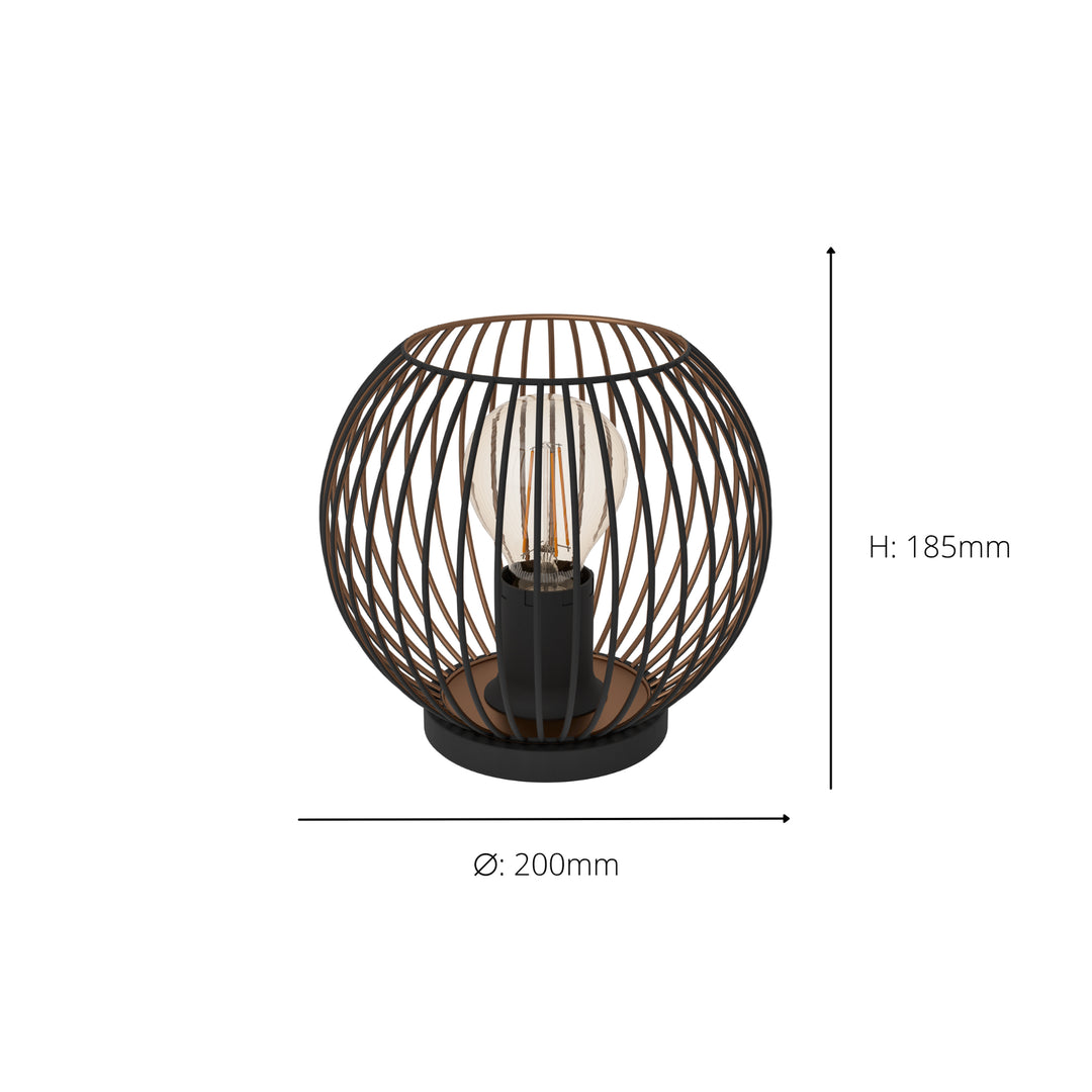 Eglo 901872 Almanzora Black & Copper Wire Modern Steel Table Lamp