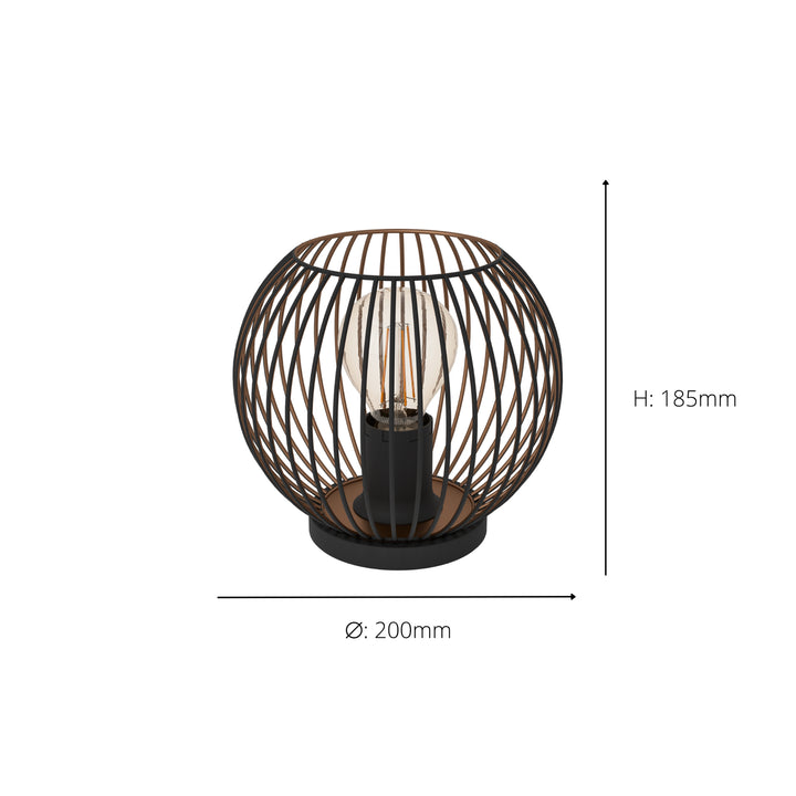Eglo 901872 Almanzora Black & Copper Wire Modern Steel Table Lamp