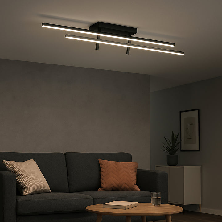 Eglo 901884 Trepiliano Aluminium & Steel Black Modern LED Linear Ceiling Light