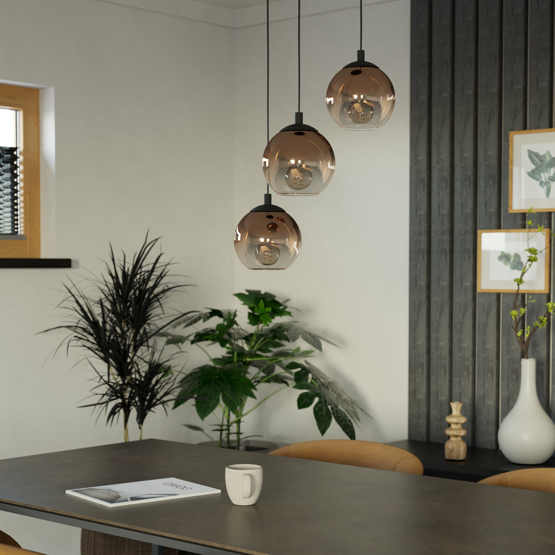 Eglo 901925 Ariscani 1 Copper Ombre Effect Glass 3 Light Pendant