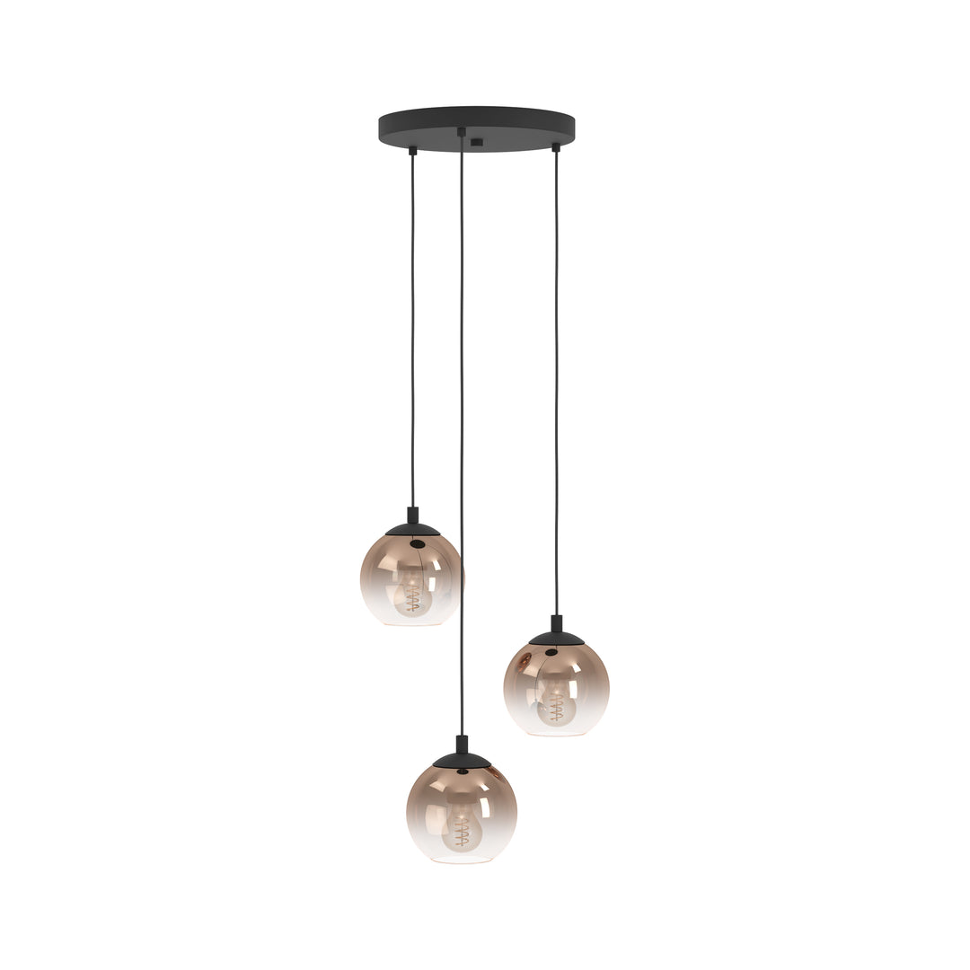 Eglo 901925 Ariscani 1 Copper Ombre Effect Glass 3 Light Pendant