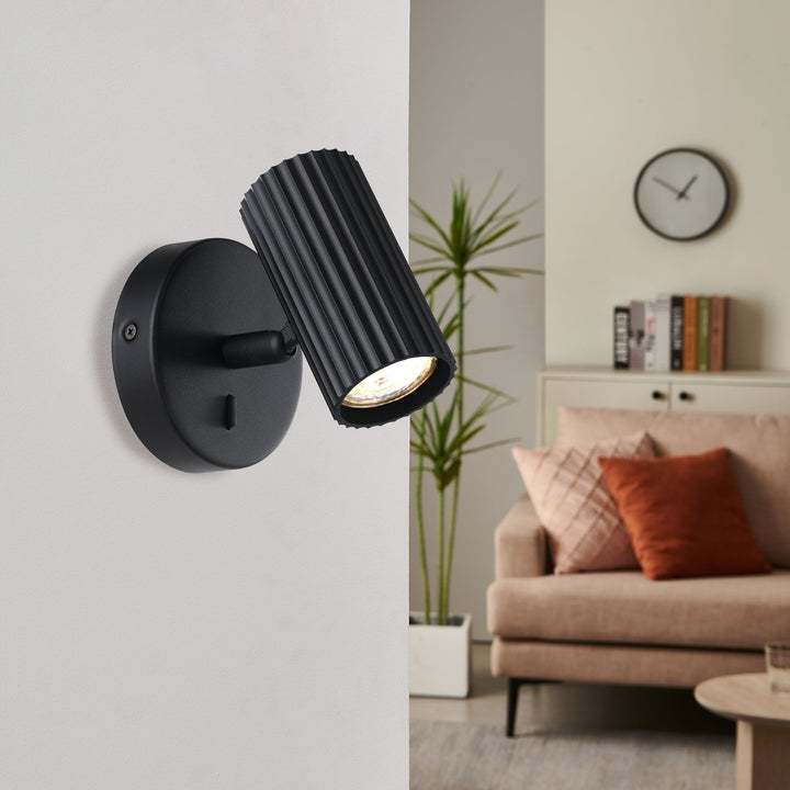 Eglo 902031 Portillo Aluminium & Steel Modern Wall Spotlight Black