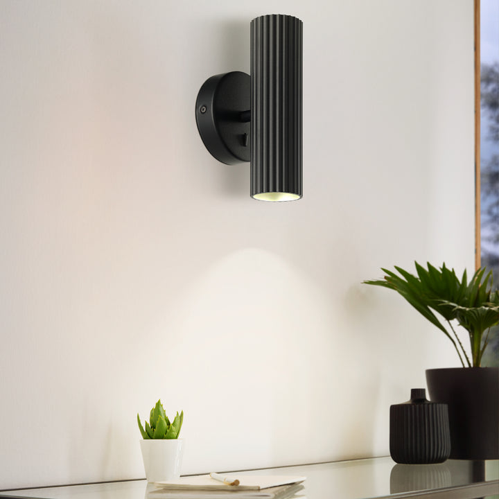 Eglo 902032 Portillo Aluminium & Steel Modern Uplight & Wall Down Light Black