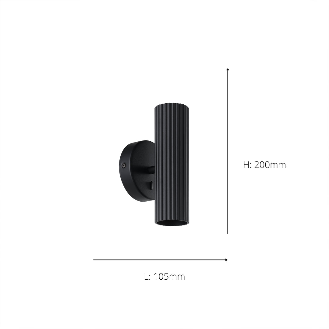 Eglo 902032 Portillo Aluminium & Steel Modern Uplight & Wall Down Light Black
