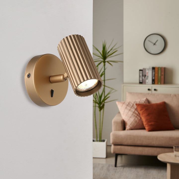 Eglo 902033 Portillo Aluminium & Steel Modern Wall Spotlight Matte Brass