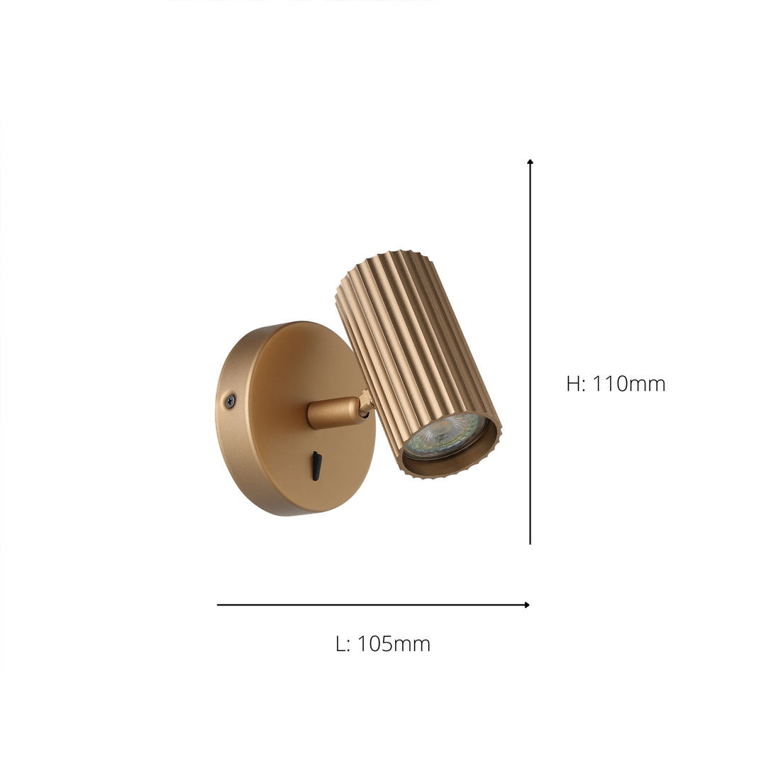 Eglo 902033 Portillo Aluminium & Steel Modern Wall Spotlight Matte Brass