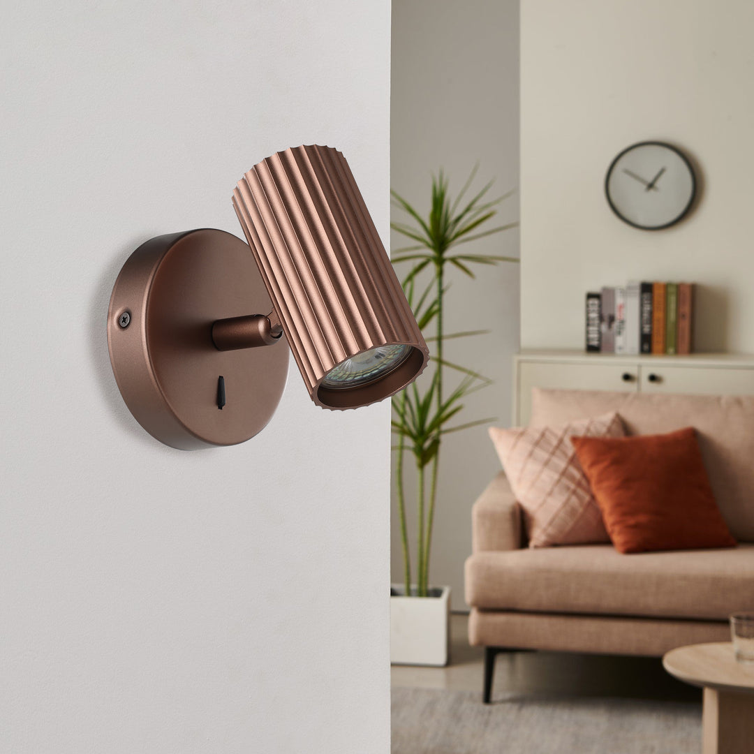 Eglo 902035 Portillo Aluminium & Steel Modern Wall Spotlight Bronze