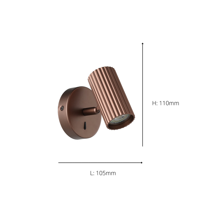 Eglo 902035 Portillo Aluminium & Steel Modern Wall Spotlight Bronze