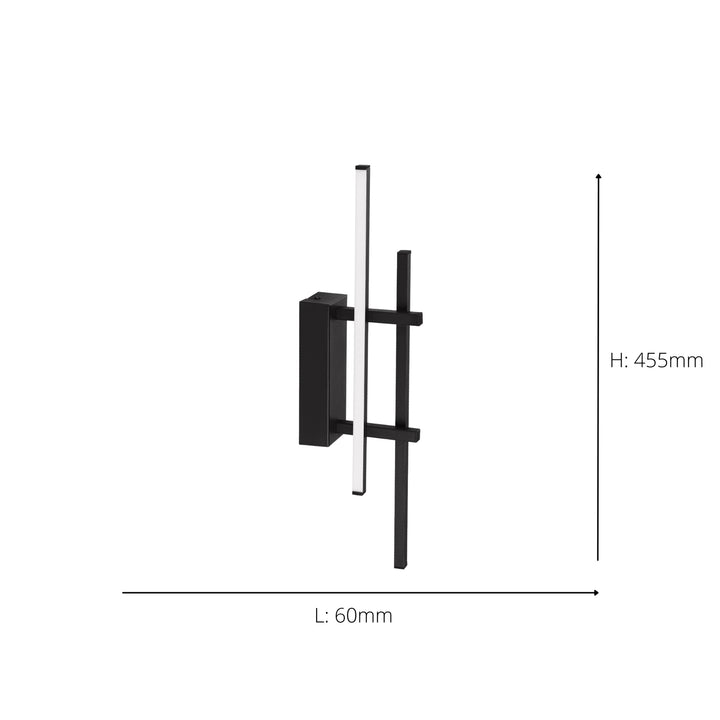 Eglo 902139 Trepiliano Aluminium & Steel Black Modern LED Linear Wall Light