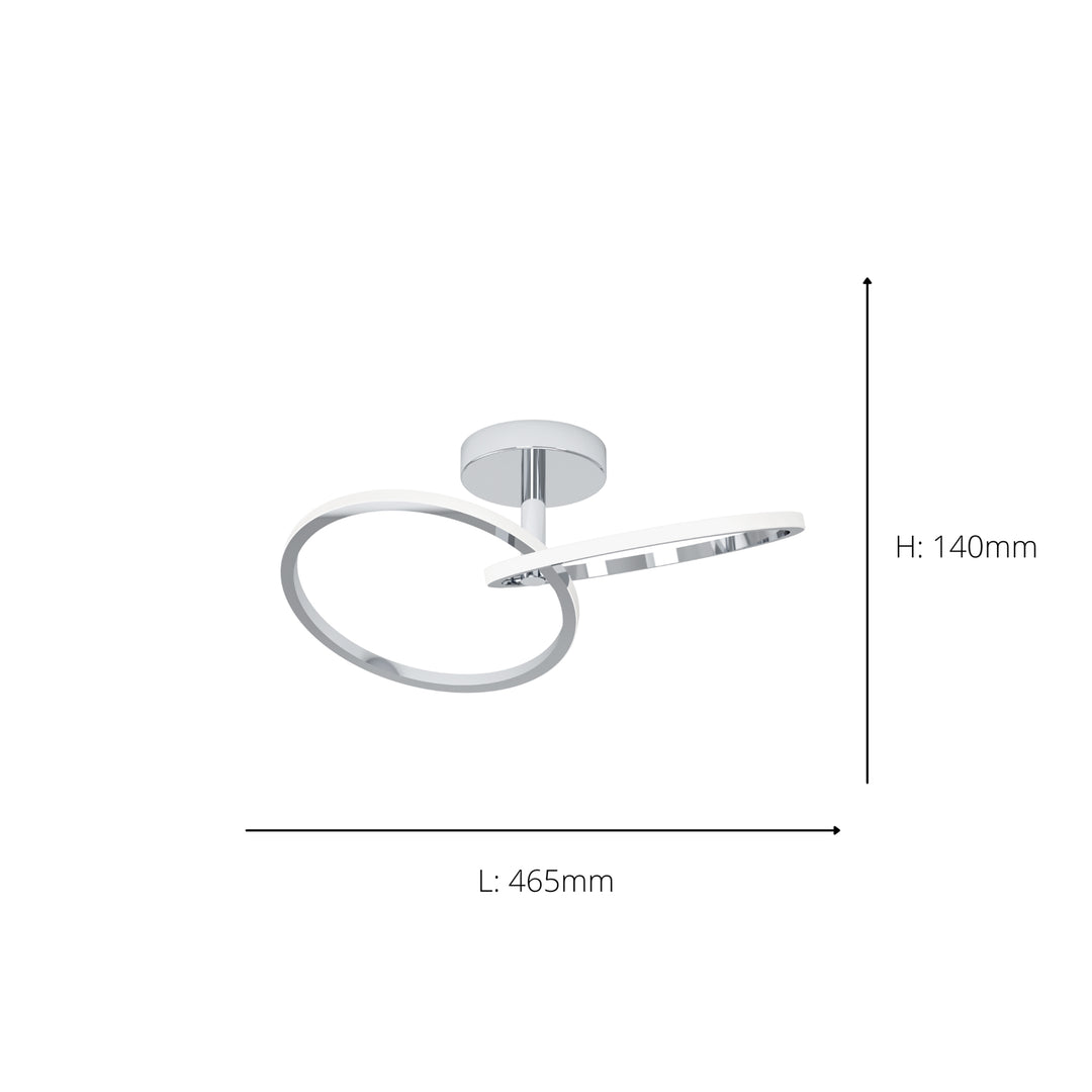 Eglo 902145 Congiunti Chrome Dual LED CCT Modern Ceiling Light