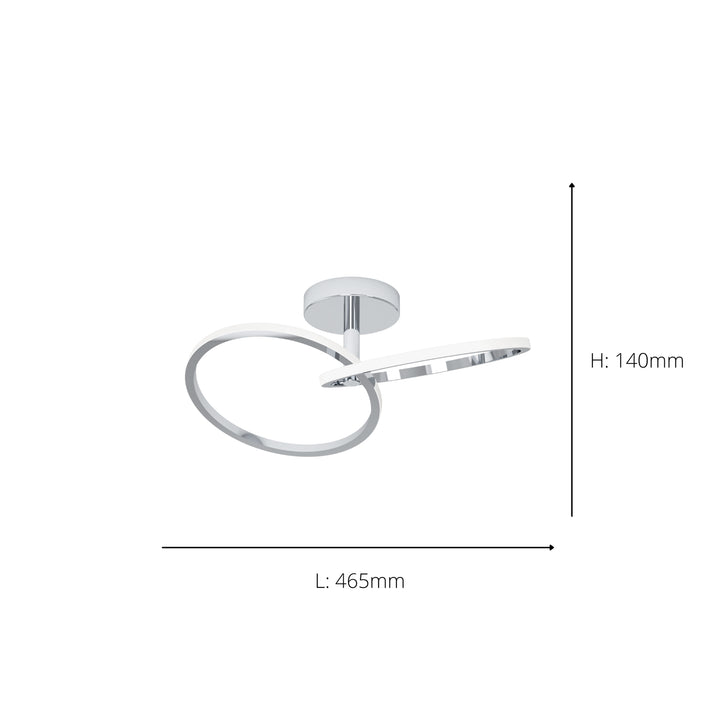 Eglo 902145 Congiunti Chrome Dual LED CCT Modern Ceiling Light