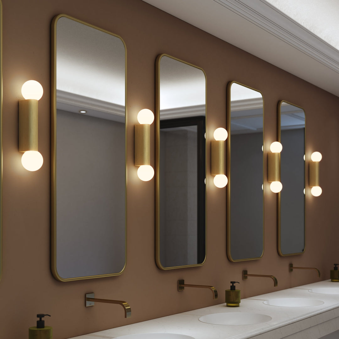 Astro 1459013 Ortona Bathroom Twin Wall Light Matt Brushed Brass