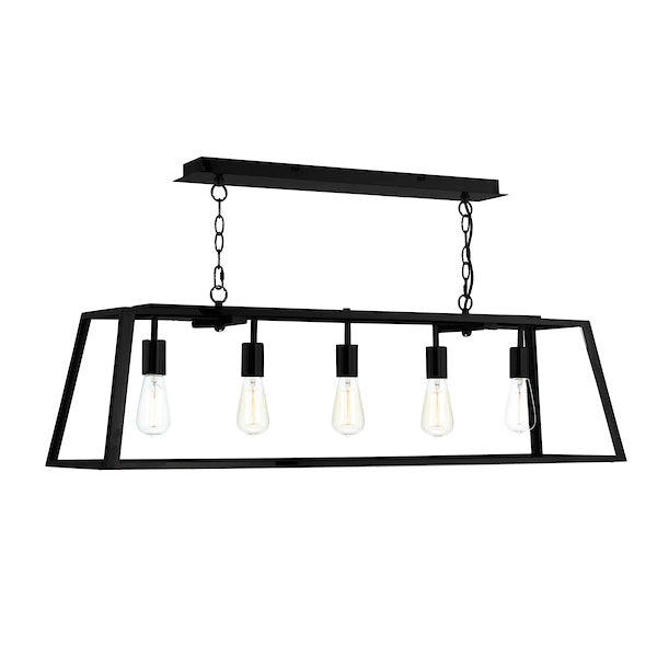 Dar ACA0522 Academy 5 Light Pendant Black