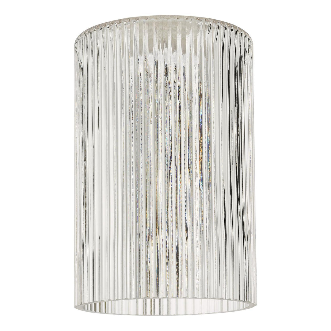 Dar ACC869 Easy Fit Cylinder Ribbed Glass Shade
