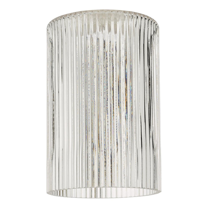 Dar ACC869 Easy Fit Cylinder Ribbed Glass Shade