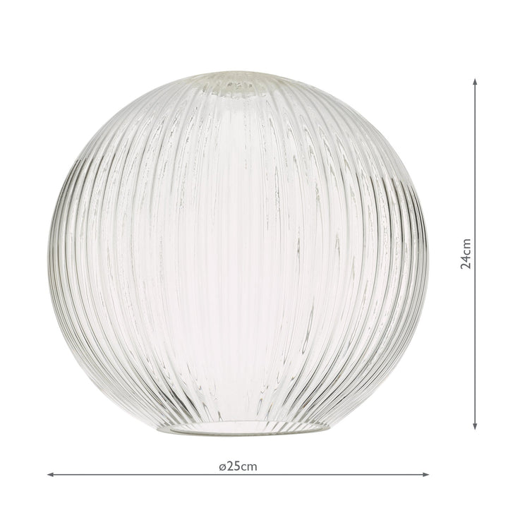 Dar ACC870 Easy Fit Ribbed Round Glass Shade