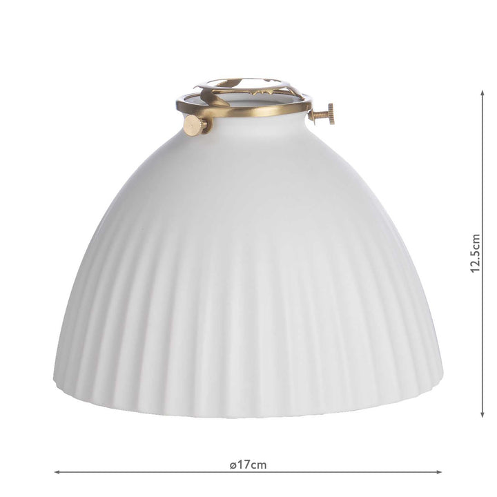 Dar ACC879 Easy Fit White Domed Ceramic Shade 17cm