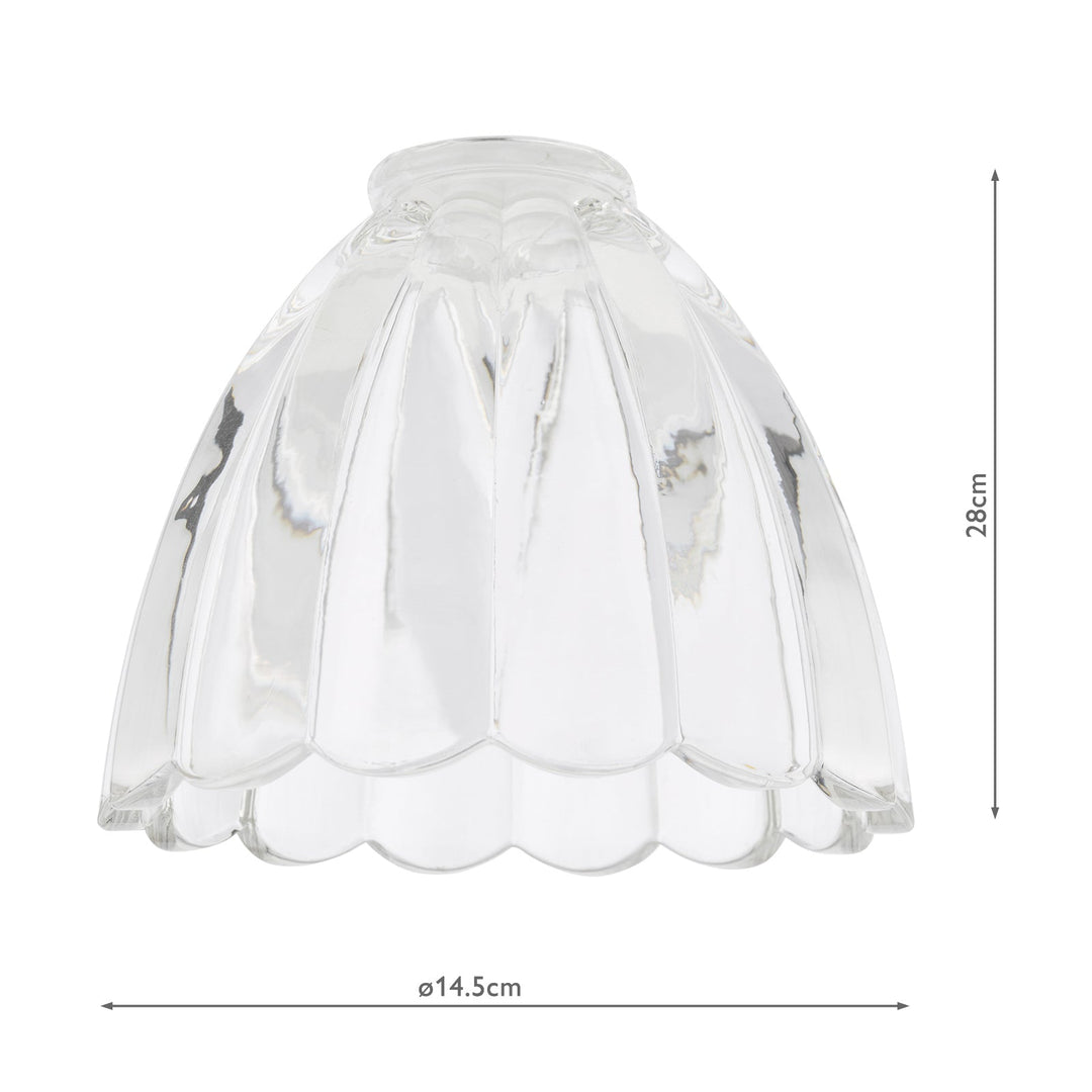Dar ACC881 Easy Fit Scalloped Bell Glass Shade