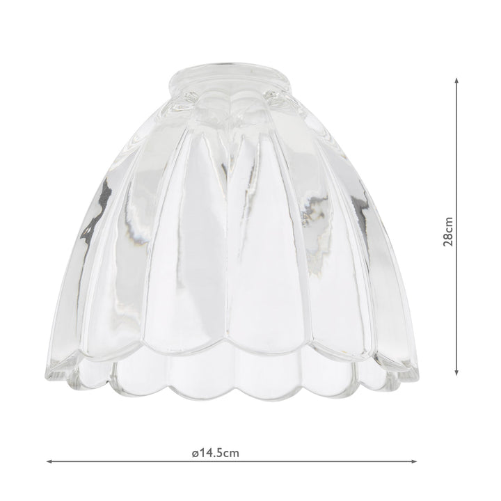Dar ACC881 Easy Fit Scalloped Bell Glass Shade
