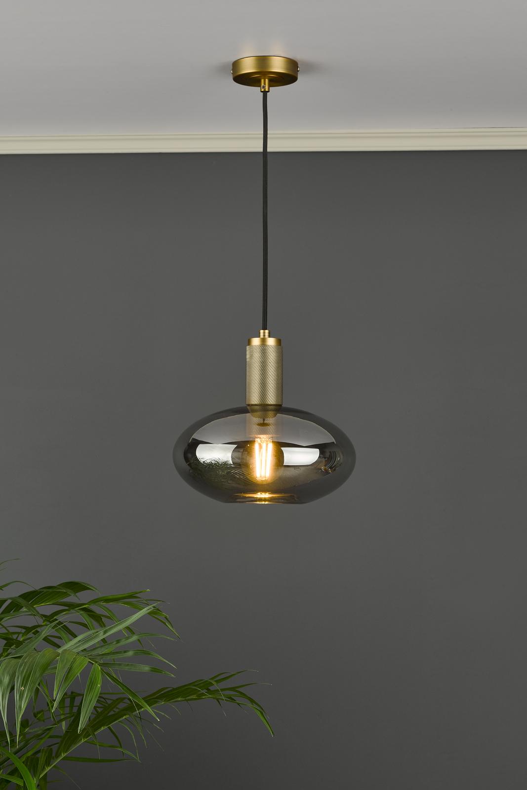 Dar AID6510A Aiden Easy Fit Pendant Smoked Glass