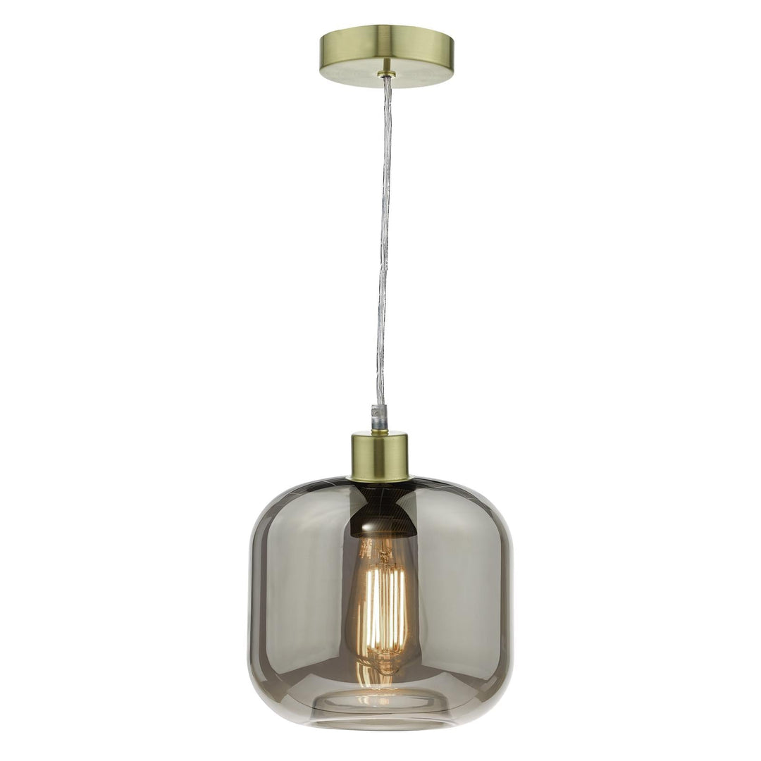 Dar AID6510B Aiden Easy Fit Pendant Smoked Glass