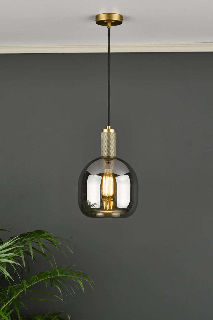 Dar AID6510C Aiden Easy Fit Pendant Smoked Glass