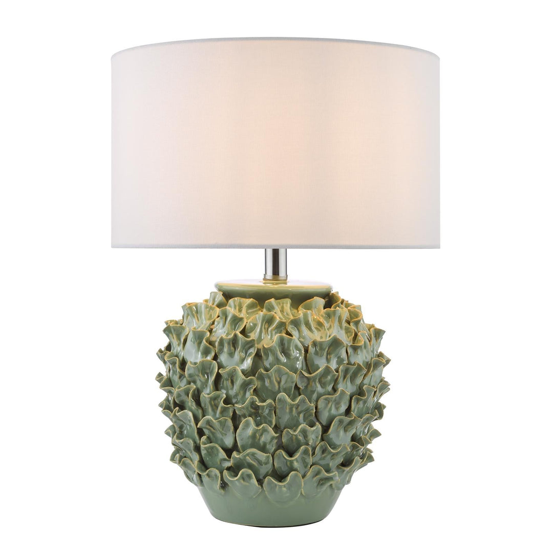 Dar AIL4224-PYR142 Ailsa Table Lamp Green Ceramic With Shade
