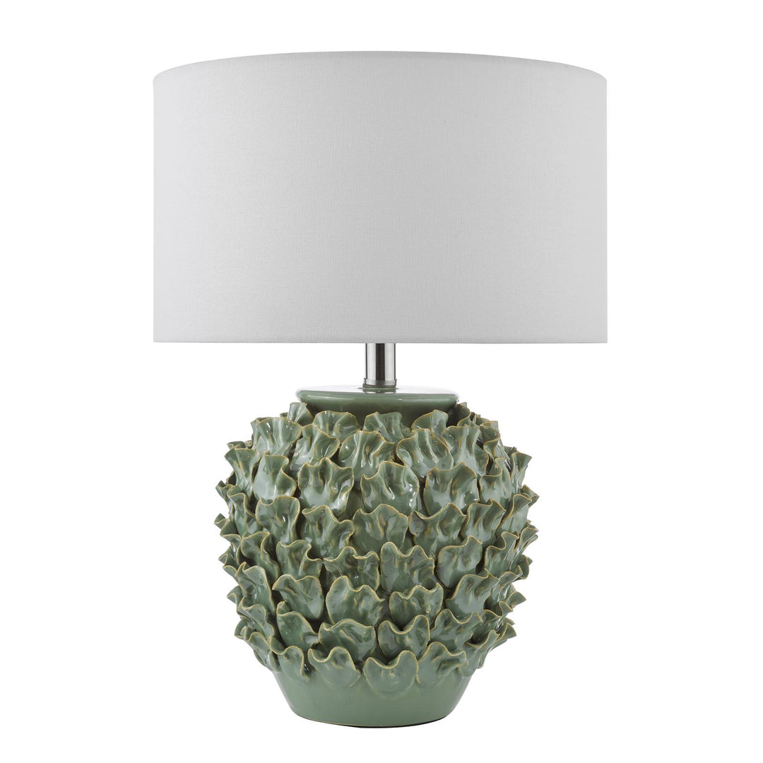Dar AIL4224-PYR142 Ailsa Table Lamp Green Ceramic With Shade