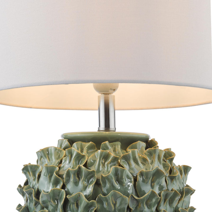 Dar AIL4224-PYR142 Ailsa Table Lamp Green Ceramic With Shade