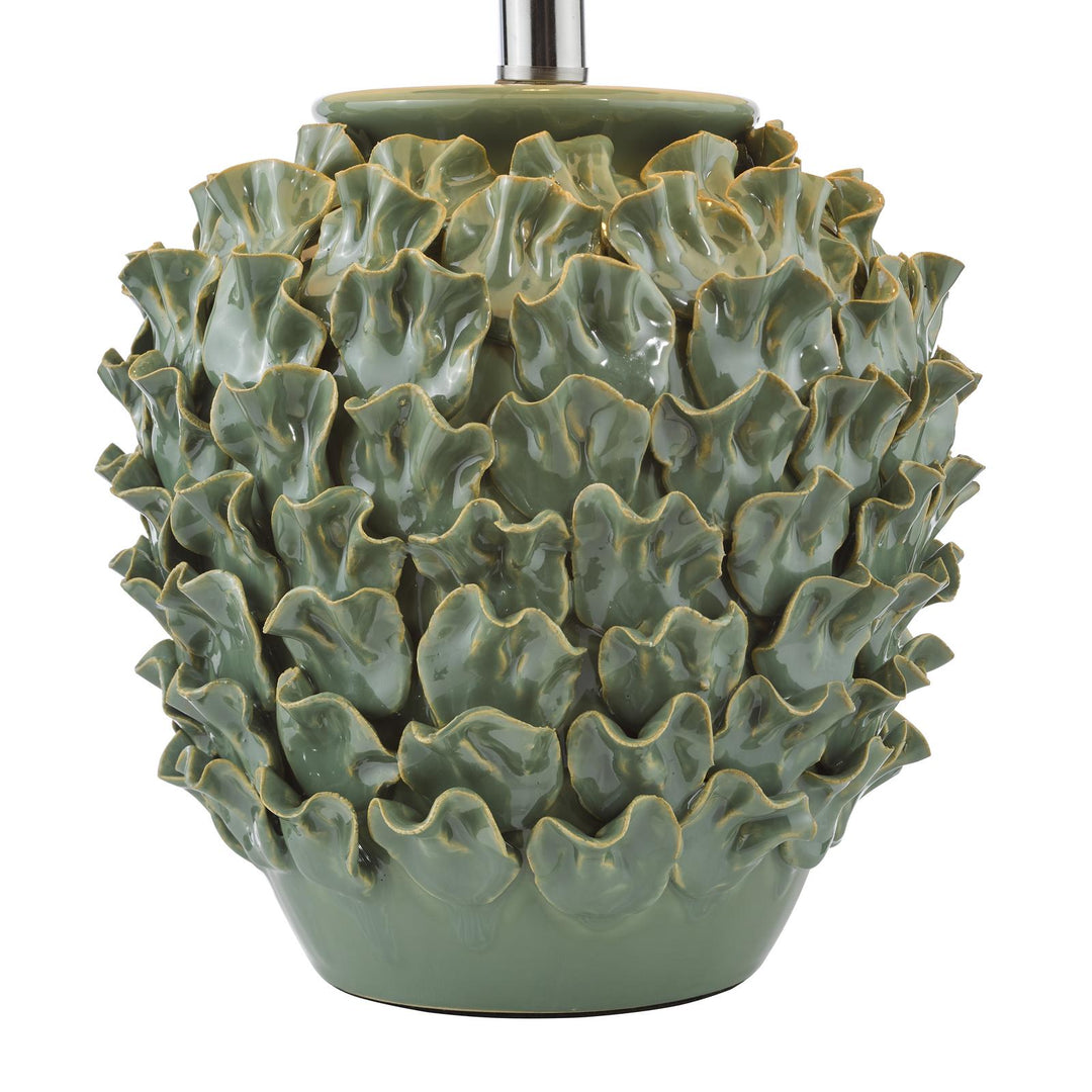 Dar AIL4224-PYR142 Ailsa Table Lamp Green Ceramic With Shade