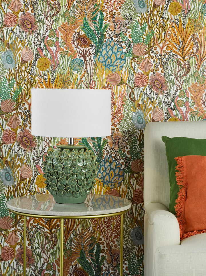 Dar AIL4224-PYR142 Ailsa Table Lamp Green Ceramic With Shade