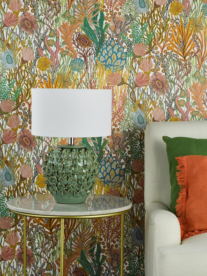 Dar AIL4224-PYR142 Ailsa Table Lamp Green Ceramic With Shade