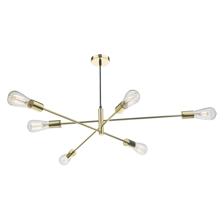 Dar ALA0635 Alana 6 Light Armed Pendant Polished Gold