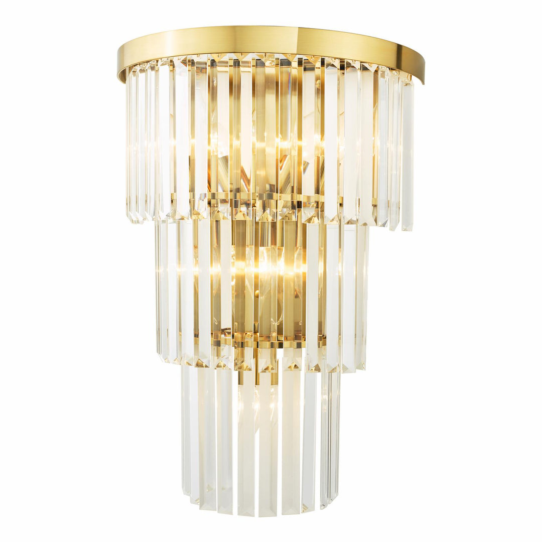 Dar ANG3035 Angel 6 Light Wall Light Crystal and Antique Gold