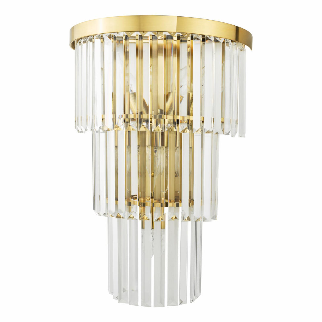 Dar ANG3035 Angel 6 Light Wall Light Crystal and Antique Gold