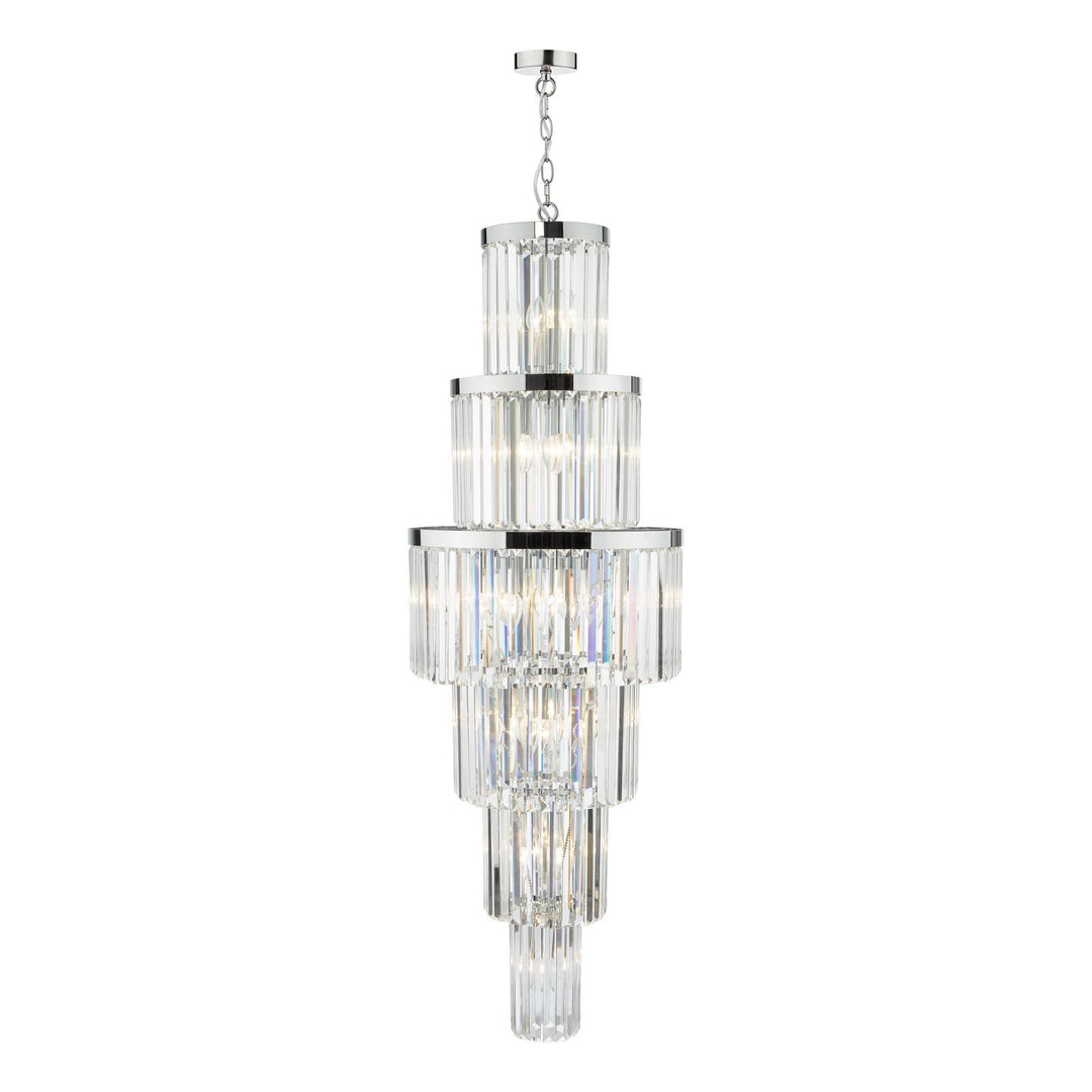 Dar ANG3308 Angel 28 Light Chandelier Crystal and Polished Chrome