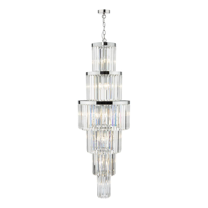 Dar ANG3308 Angel 28 Light Chandelier Crystal and Polished Chrome