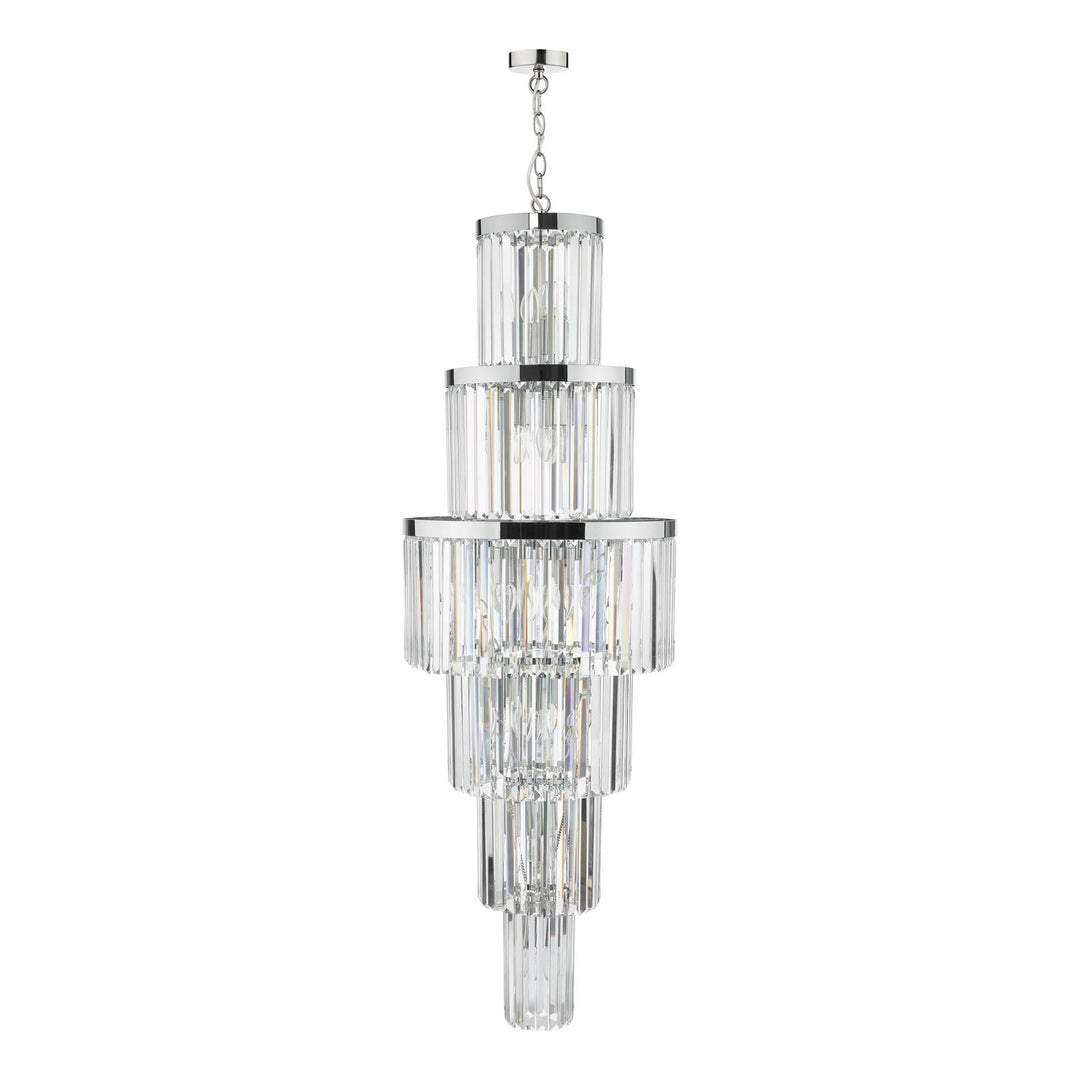 Dar ANG3308 Angel 28 Light Chandelier Crystal and Polished Chrome