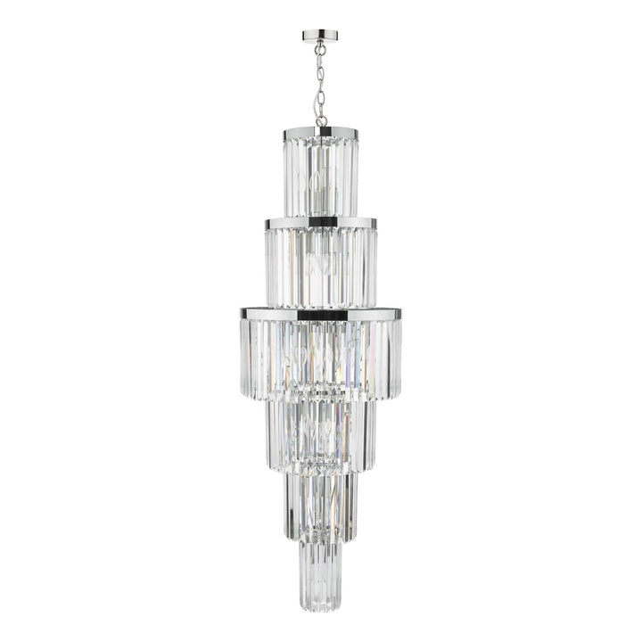 Dar ANG3308 Angel 28 Light Chandelier Crystal and Polished Chrome