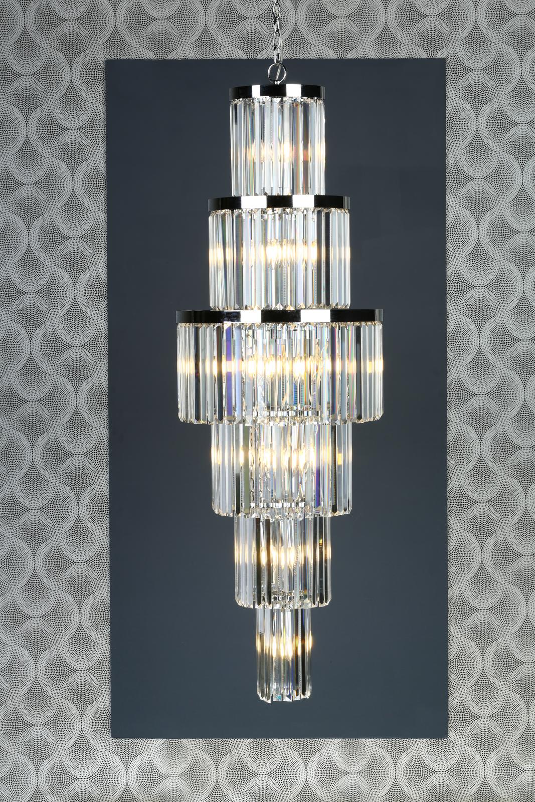 Dar ANG3308 Angel 28 Light Chandelier Crystal and Polished Chrome