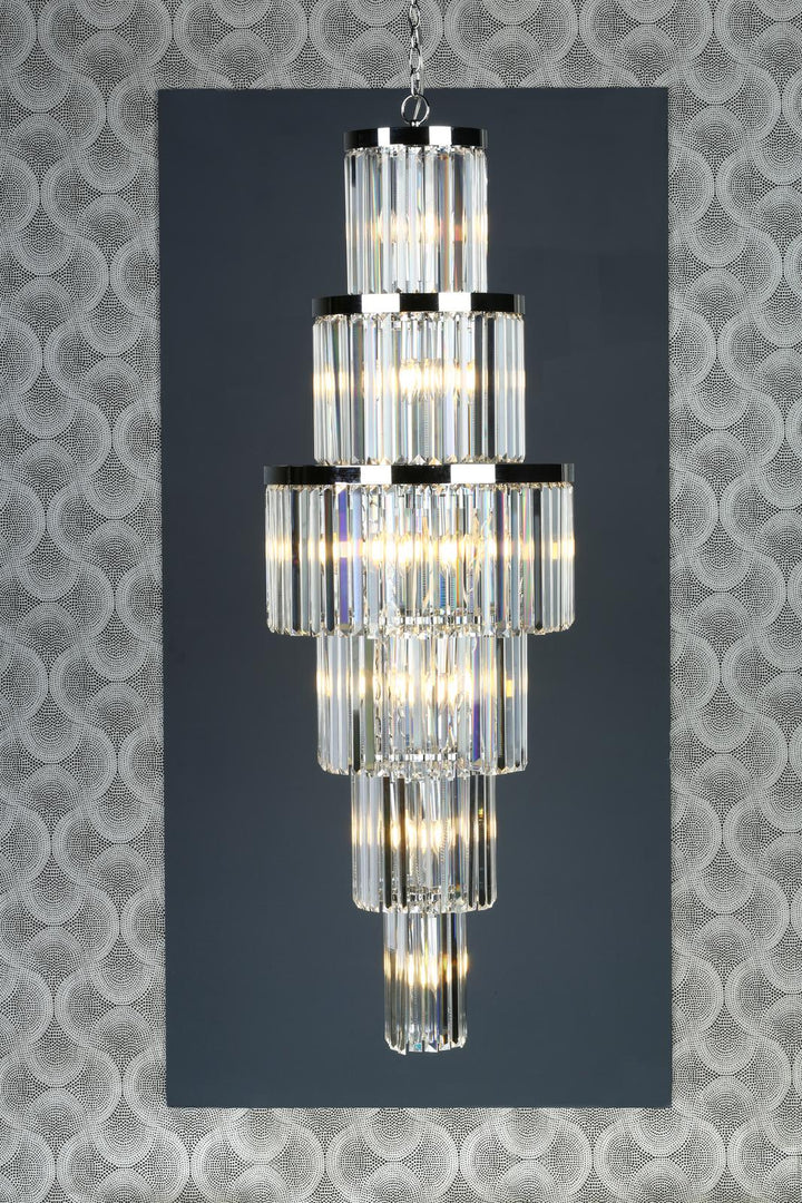 Dar ANG3308 Angel 28 Light Chandelier Crystal and Polished Chrome